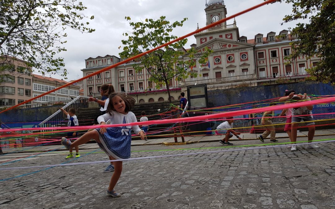 The new pedestrian section of Calle Real is filled with children’s activity